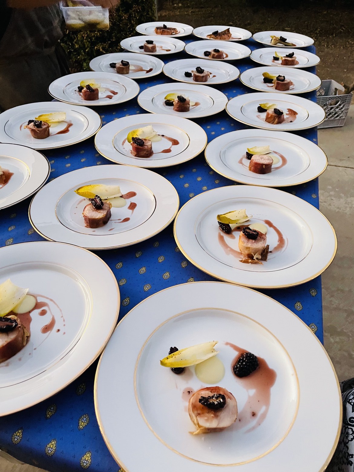 Dinner plates for a catered event