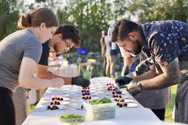 Ignis Provisions staff plating for an event